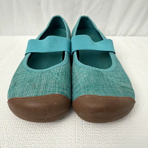 Keen Shoes Womens Size 10 Sienna Mary Jane Canvas Teal Slip On Flat - Picture 6 of 12